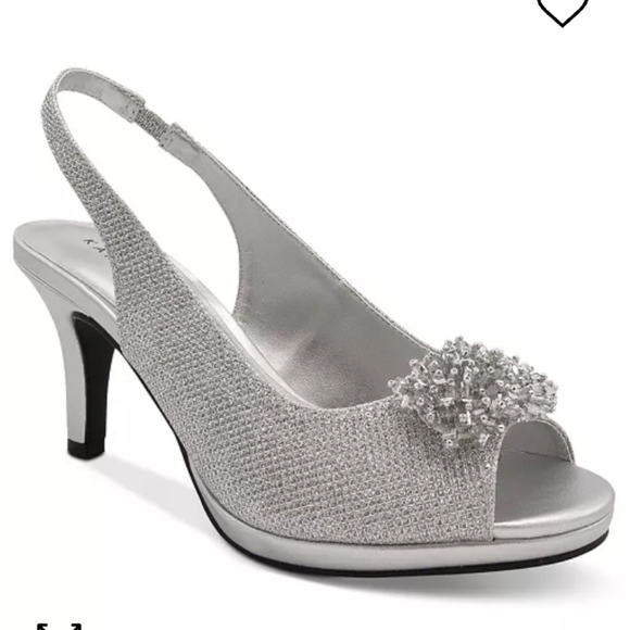 Karen Scott Shoes - Karen Scott Breena Slingback Peep-toe Pumps Silver -10